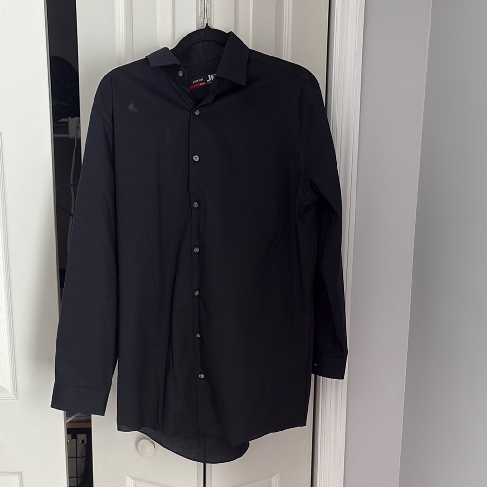 jf j.ferrar Black Casual Button Down Shirt